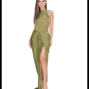House of CB Vittoria dress olive asos bcbg prom